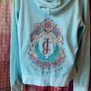 Juicy Couture Turquoise Velour Hoodie